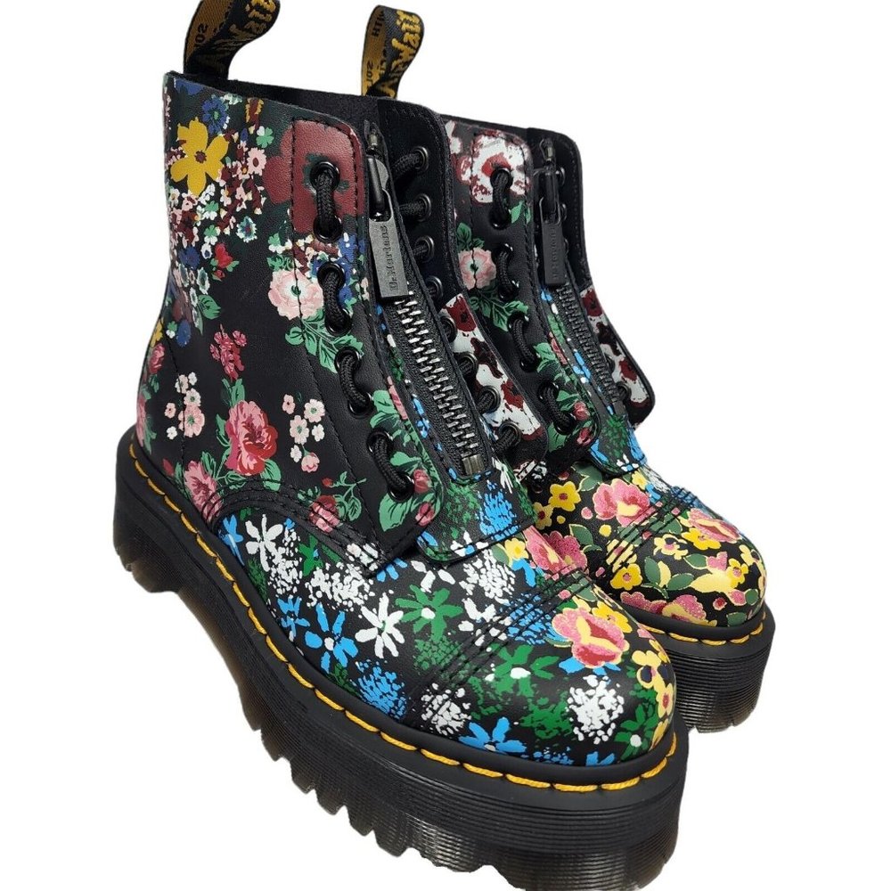 Dr Martens Women's Size 6 Floral Mash Up Sinclair Leather Boots